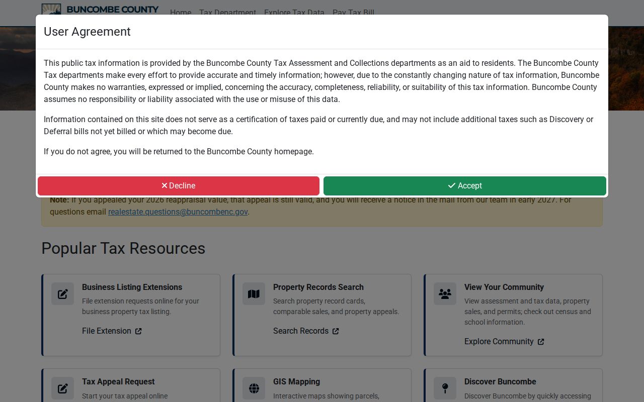 Asheville residents directory Buncombe County assessor and tax lookup