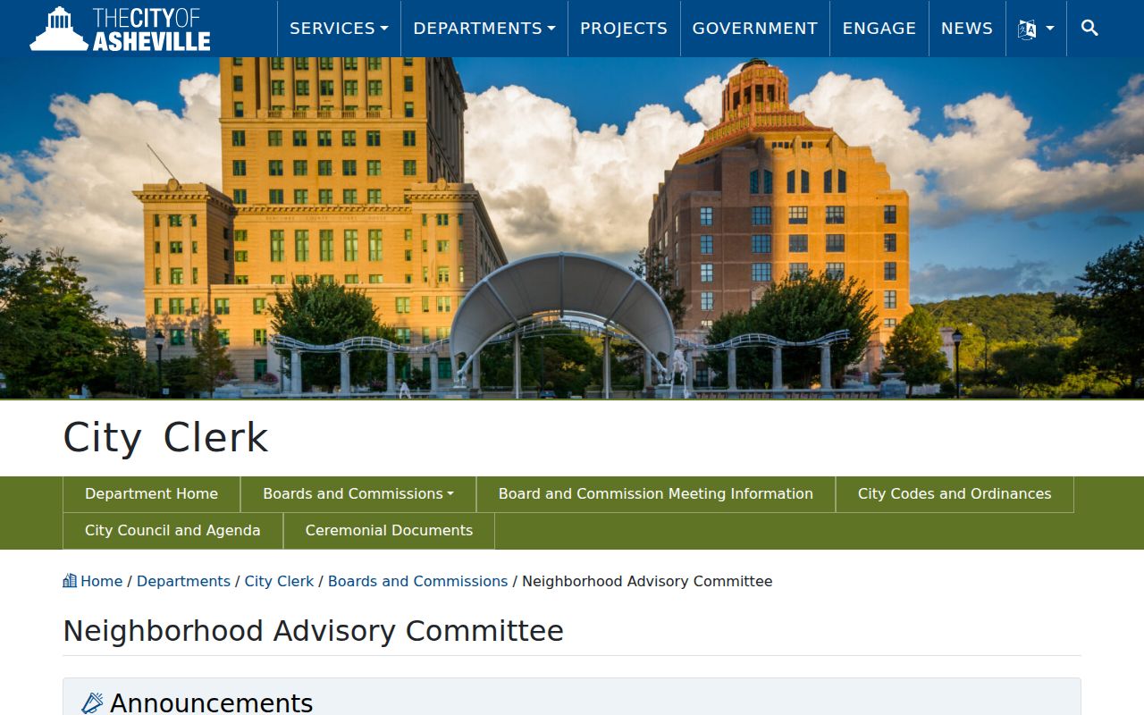 Asheville neighbors Neighborhood Advisory Committee resource