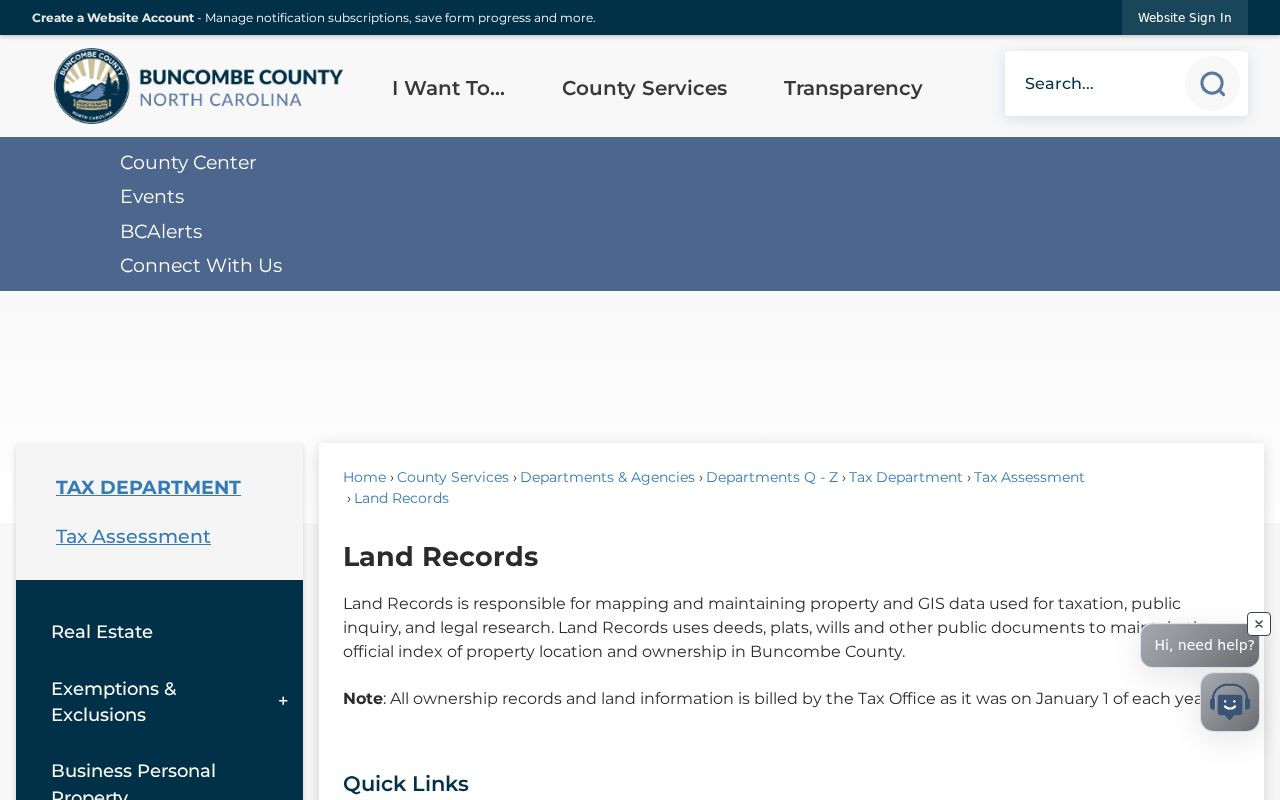 Asheville street directory Buncombe Land Records page
